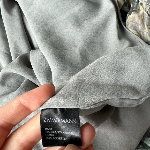 Zimmermann 0 XS Silk Floral Long Sleeve Tiered Ruffle Mini Dress - Picture 9 of 10